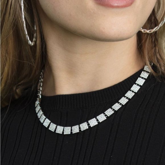 Park Lane Jewelry - NWT 💎 DESIGNER INSPIRED SPRITZ STATEMENT NECKLACE STUNNING SILVER CZs